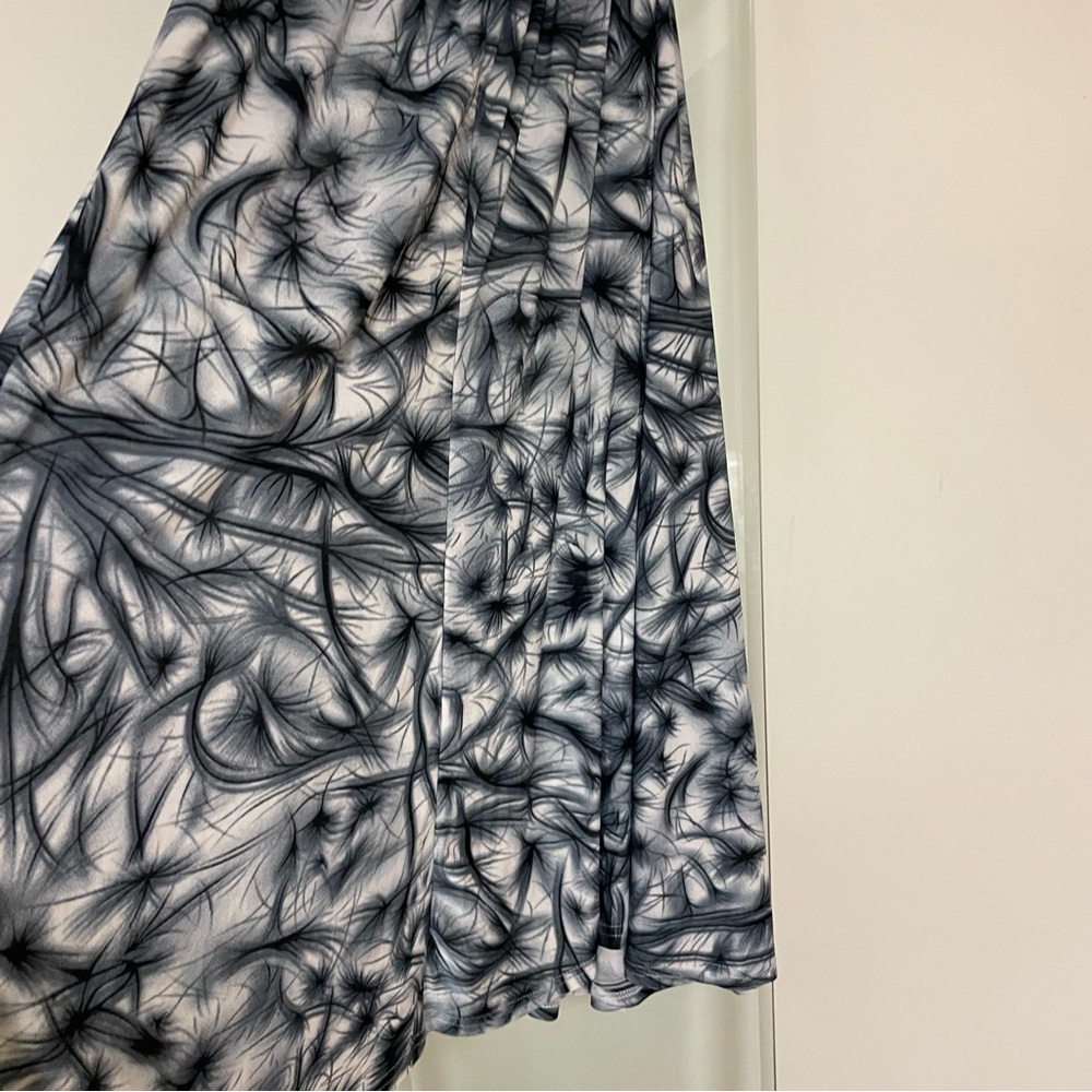 Gray and Black Pleated Tiered Casual Maxi skirt